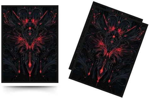 Sammelkartenhüllen für MTG, TCG & Sportkarten – 100 Stück – 66 x 92 mm – Kristallklare Vorderseite & Glänzende Art-Rückseite – Deck Protector Sleeves - Schwarz
