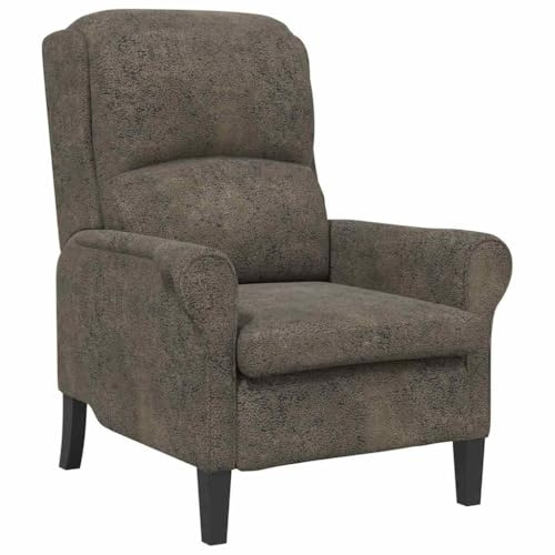 vidaXL sillón Gris oscuro 76 x 94 x 102 cm Cuero sintético, Silla de sala, asientos elegantes para el hogar, sillón de cuero sintético, diseño ergonómico, acento moderno funcional, confort lujoso