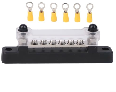 12V 48V Elektrische Stromverteiler-Klemmleiste Sammelschiene 35.6 cm 150A mit 6 Bolzen und Befestigungsschrauben für sichere und stabile elektrische Systemmontage