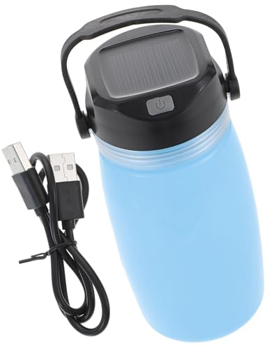 PENIKOKO Solar Kettle Uk USB Charging Kettle, 730ml Portable Camping Water Jug with Night Light Lamp, Abs Food Grade Silicone, Travel Outdoor Use