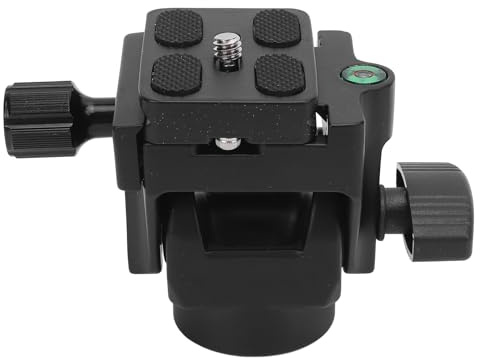 Rótula para Trípode de Aleación de Aluminio, Cabezal Inclinable con Plato de Liberación Rápida, Carga 10 kg - Uso Versátil, Fácil Ajuste, Ideal para Fotografía de Aves y Videocámaras
