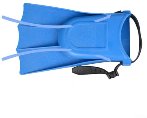 Honseadek Pinne da nuoto regolabili per bambini, per snorkeling, immersioni, piscina, allenamento, antiscivolo, comode, per pedane in PVC EVA, sport acquatici (blu)