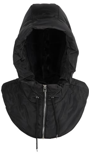 Aisi Women Hooded Scarf Hat Warm Winter Hats, Unisex Neck Scarf Skull Cap Beanie Hat Black