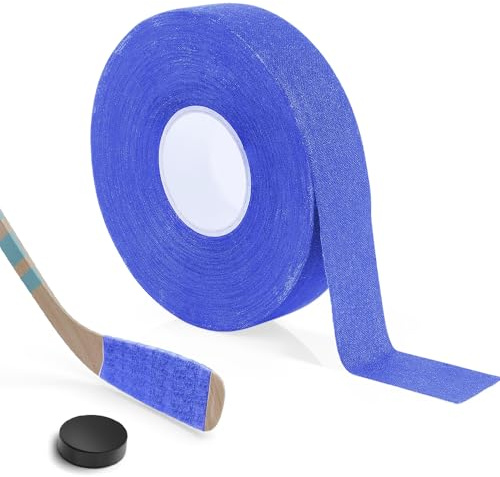 Udbrud Nastro per racchette da hockey su ghiaccio, 25 m x 25 mm, antiscivolo, autoadesivo per impugnatura da badminton, racchetta da golf (blu)