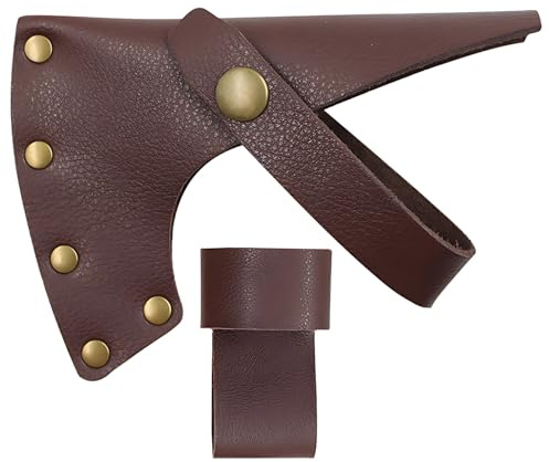Hatchet Holster, 4 in Leather Holster Kit for Outdoors and Camping Gear, Adjustable Handcrafted Occidental Style with Metal Buckle
