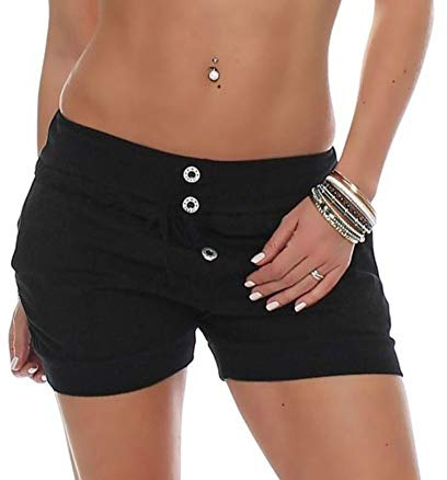 Malito Hotpant klassisk design sommarbyxor shorts 6086 kvinnor, Svart, XXL