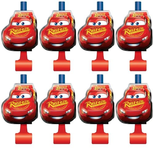 Disney Cars 3 Movie Blowouts (Pack of 8) - Vibrant, Colorful & Sturdy - Perfect for Themed Birthday Parties & Celebrations