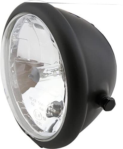 ShinYo Motorrad-Scheinwerfer H4 Hauptscheinwerfer Ø157mm Bates seitlich matt schwarz, Unisex, Multipurpose, Ganzjährig, Metall