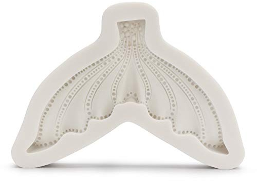 Beasea Silikonform mit Meerjungfrauenschwanz, groß, 3D-Form, für Fondant, Schokolade, Zucker, Ton, Fimo, Kuchendekoration, Grau