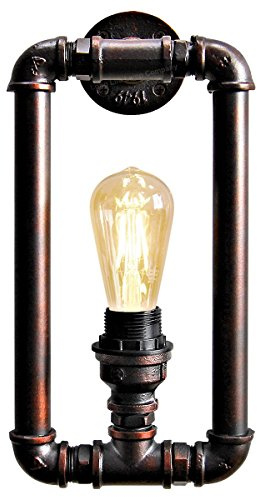 Vintage Industrial Water Pipe Wall Light Rustic 1 Lamp Metal Steampunk M0068