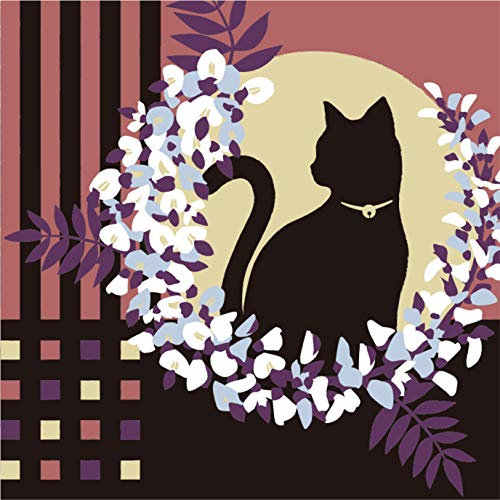 Yu-soku Furoshiki Wickeltuch Japanischer Traditioneller Stoff Katze Versammlung im Frühling Nacht