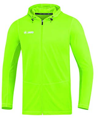 JAKO Kinder Kapuzenjacke Run 2.0, Neongrün, 164