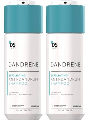 DS Labs Dandrene Dandruff Shampoo, 205mL - for Flaky, Itchy Scalp, Exfoliating Shampoo for Dry Scalp, Seborrheic Dermatitis & Scalp Psoriasis, Color Safe, Sulfate Free, (2 Pack)
