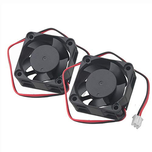 GDSTIME 40mm x 20mm DC Brushless 5V Cooling Fan 2 Pin 2 pcs | 4020 Fan, 6000 RPM High Speed, For 3D Printer NVR Radio Raspberry Pi Humidifier PC