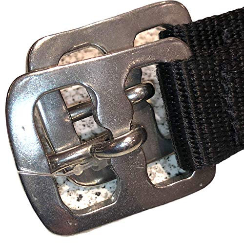 Horka - Correa de nailon y piel para estribos (165 cm), color negro
