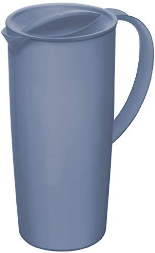 Rotho Caruba Cruche 1,2l avec couvercle et bec verseur, Plastic (PP) BPA-free, bleuhorizon, 1.2l (16.0 x 10.5 x 22.0 cm), Bleu Horizon
