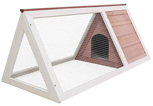 Tidyard Gabbia Coniglio Legno Casetta Animali da Compagnia Gabbia Esterno 98 x 50 x 41 cm Bianco e Marrone
