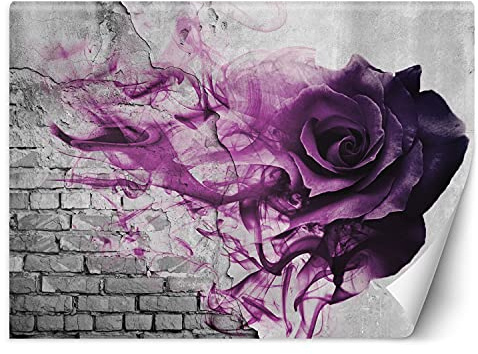 Feeby Vlies Fototapete Abstrakt Grunge 300x210 cm Violett Wanddeko Inklusive Kleister Hotel Spa Büro Wohnzimmer Schlafzimmer Flur Mauerwerk Ziegel Rose Rauch