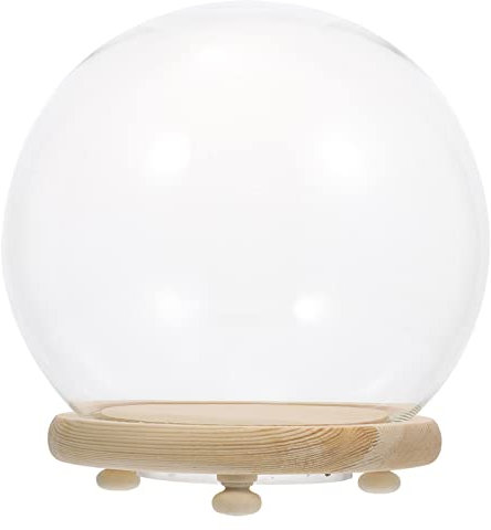 Milisten Luminous Glass Dome Cover for Preserved Flowers Creative Desktop Adornment Diy Home Garden Decor Glass Cover Ornaments
