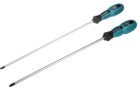 uxcell Phillips Screwdriver Set, PH1 & PH2 Magnetic Cross Screw Driver 12 Extra Long Round Shaft | CR-V