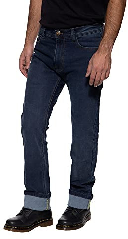 King Kerosin Kustombuilt Motor Gear Motorrad Textilhose, blau, Long 30
