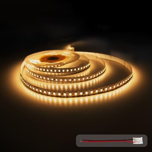 illuburg 12V LED Strip 5m Warmweiß 2700K 128LEDs/M 12W/M 7200lm Superhell SMD 2835 Dimmbar Selbstklebend LED Streifen Lichtband Lichtleiste Deko Beleuchtung