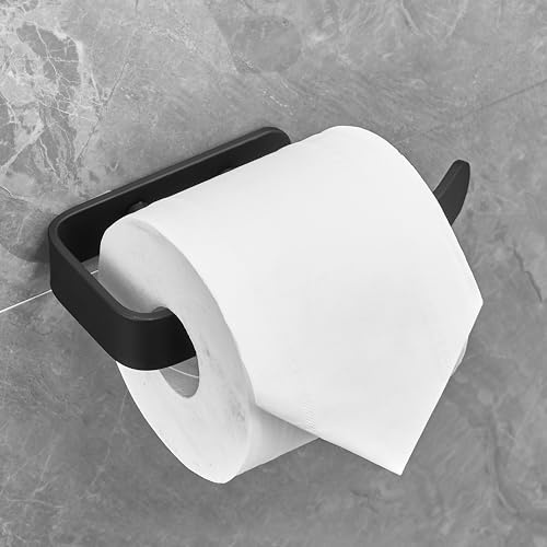 Plantex Space Aluminium Toilet Paper Roll Holder/Tissue Paper Holder/Toilet Paper Holder for Bathroom Accessories (Black)