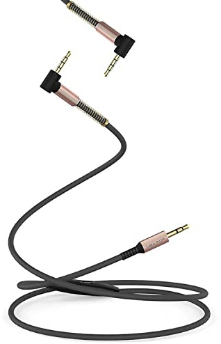 N NEWTOP Cavo Prolunga AUX06 Segnale Audio Jack 3.5mm Maschio Maschio 100 cm con Microfono Integrato Aux da Auto Macchina Stereo per Cellulare Smartphone Tablet (Nero)