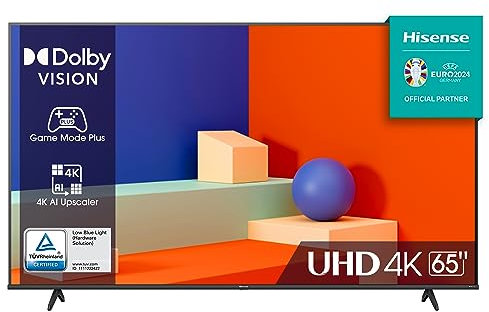 Hisense 65 UHD 4K 2023 65E63KT, Smart TV VIDAA U6, Dolby Vision, HDR 10+, Game Mode Plus, Alexa Built-in, Tuner DVB-T2/S2 HEVC 10, lativù 4K