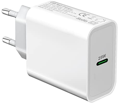 25W Cargador Carga Rapida Tipo C para Samsung A17 5G A16 A27 A26 A25 A15 | A14 A13 A12 A25 A24 A23 A22 A37 A36 A35 A34 A33 A32 Galaxy S23 FE S22 S21 S20 iPhone 14 USB C Enchufe Rápido Adaptador