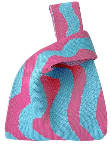 Anopo Piccola Borsa a Nodo in Maglia per Donne | Borsa da Polso Compatta in Maglia con Manico Largo per Tutti I Giorni, Viaggi, Estate e Spiaggia