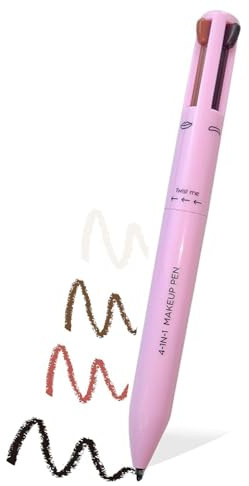iLamvie 4 in 1 Make-up Stift 01, mehrere Make-up-Funktionen in einem kompakten Stift, Eyeliner, Augenbrauen, Lippen und Highlighter