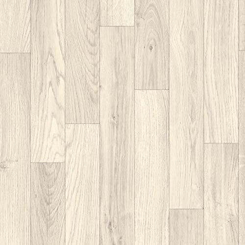 Cream Wood Effect Anti-Slip Vinyl FLooring For LivingRoom, Hallways, Kitchen, 2.8mm Thick Cushion Backed Vinyl Sheet, Waterproof Lino Flooring-1m(3'3) X 3m(9'9)-3m²