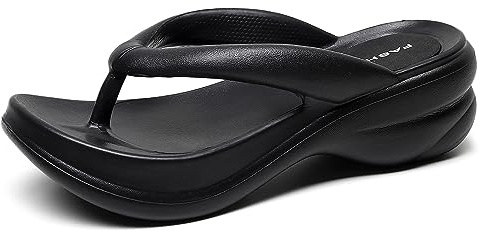 New front Infradito con Fondo Spesso per Nuovi Sandali Estivi da Donna con Tacco a Zeppa con Punta Comoda per la Casa Per Uomini e Donne Casual e Confortevole Semplice ed Elegante,Nero,36