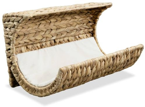 Tidyard Lit pour Chats avec Coussin Jacinthe d'eau 37 x 20 x 20 cm, Panier Chien Lavable, Confortable Panier pour Chat, Canapé pour Petits Animaux