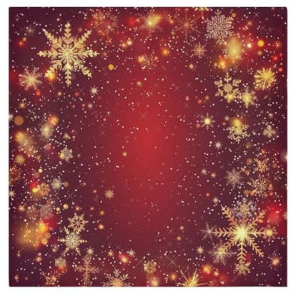 Weihnachtliche Stoffservietten, rot, Weihnachtssterne, Schneeflocken, Stoffservietten, Set mit 6 Stück, waschbar, wiederverwendbar, Polyester-Tischservietten für Familienessen, Party, Urlaub
