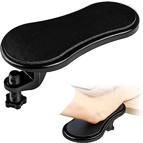Computer Adjustable Desk Extender, Ergonomic Arm Rest Support Bracket, Rotating Keyboard Wrist Rest Mouse Arm Elbow Rest Pad Mouse Pad Holder for Table, Office, Chair, Desk (Black)