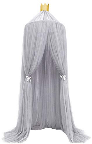 lvifloae Baldacchino per letto per adulti Zanzariera Baldacchino per letto per bambini Baldacchino per letto grigio Tenda per letto Tulle Mesh Decorazione della stanza Tenda da (Grigio)