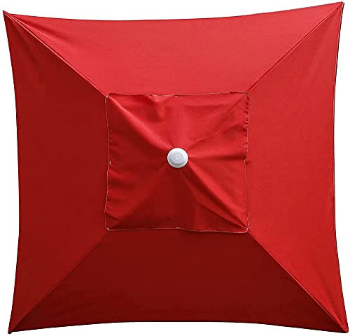 Toile de rechange pour parasol de jardin, table de marché, table de jardin, avec 4 bras, rouge, 2 x 2 m