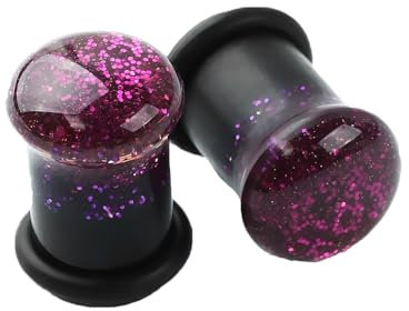Mesnt Dehnstäbe Tunnel Set Ohr Expander Plug8mm, 2PCS Acryl Pailletten mit Farbverlauf Ohr Tunnel Plug Piercing Schmuck, Bunt
