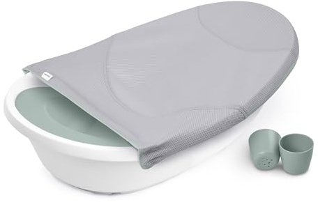 Ingenuity 4-i-1 babybadkar för nyfödda till småbarn, med justerbar väggunga, stödjande badsits, 2 diskkoppar, 4 användningsnivåer, 0–24 månader