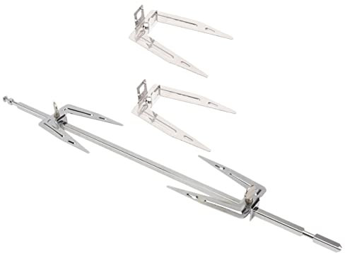PHENOFICE Fourchette pour Brochette Poulet en Acier Inoxydable, Accessoire Rôtissoire Fixation Sécurisée, pour Barbecue et Cuisson au Four