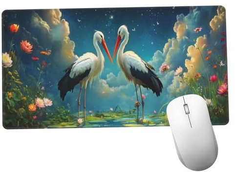 Azul Alfombrilla Ratón 700x400x3mm Alfombrilla Raton XXL Grande con Base de Goma Antideslizante, Lavable, Accesorios Gaming Grulla, Ordenador Gamer Regalos, Mouse Pad Gaming Mejora La Velocida Y1472