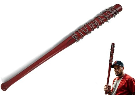 The Walking Dead Negan Lucille Baseballschläger 81 cm – Holz Bat mit Stacheldraht – TWD Replik ohne Wandhalter – Zombie Apokalypse Fanartikel Cosplay