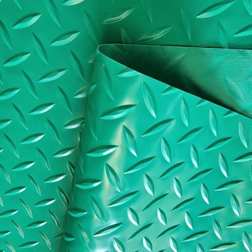 Tapis de Sol de Garage Oxford, revêtement de Sol en Plaque diamantée de 1,5 mm d'épaisseur, Tapis de Garage en PVC résistant à l'eau et aux Taches pour Dessous de Voiture,Vert,1x7m