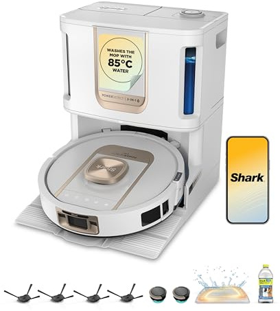 Shark ThermaCharged PowerDetect Wet & Dry Robot Vacuum, Dirt Detect, Floor Detect, Hands-Free Cleaning, Edge Detect, NeverStuck Technology, 3 Hours Non-Stop Cleaning AV2920XEUKWH