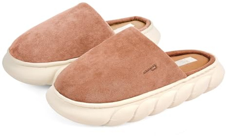 PERLETTI Pantofole Donna Invernali con Suola Platform Rialzata - Ciabatte Donna Casa Autunno Inverno Calde Comode Ultra Leggere - Pantofola Comfort con Suola Antiscivolo Ragazza (Nocciola, 38/39)