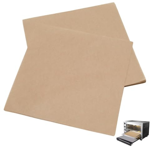Yinluluna Lot de 150 feuilles de papier de cuisson carré non blanchi jetables pour friteuse à air, 30 cm, revêtement anti-adhésif pour four intelligent, friteuses à air et grille-pain, etc. (30 x 30
