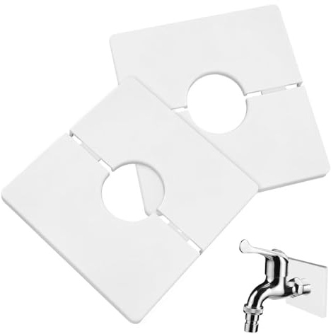 2 Stück Rohrwandabdeckungen, PVC Quadratische Rosettenplatten, 28mm Durchmesser Selbstklebende Rohrplattenabdeckungen zum Abdecken von Drähten, Wasserhähnen, Rohren und Löchern in Wänden (Weiß)