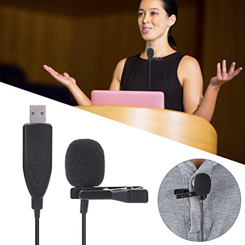 ACOGEDO USB Ordinateur Enregistrement Cravate Pince Microphone Portable Mini Conférence Microphone Cuivre Simple X Blindage blindé Fil avancé 1 5 Mètres Qui APS 30 MicrophoneLapel